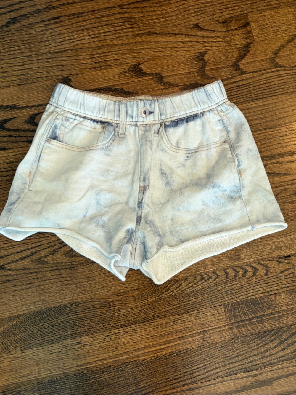 rag & bone Light Blue Tie-Dye Denim Shorts mirimar S